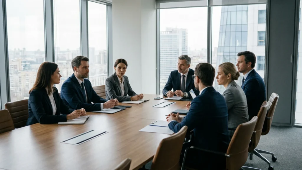 Negociation B2B complexe reunissant plusieurs parties prenantes autour d une table