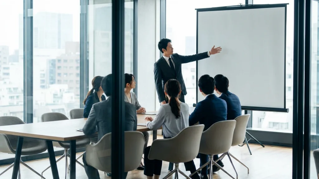 Manager commercial presentant un plan de remuneration variable a son equipe