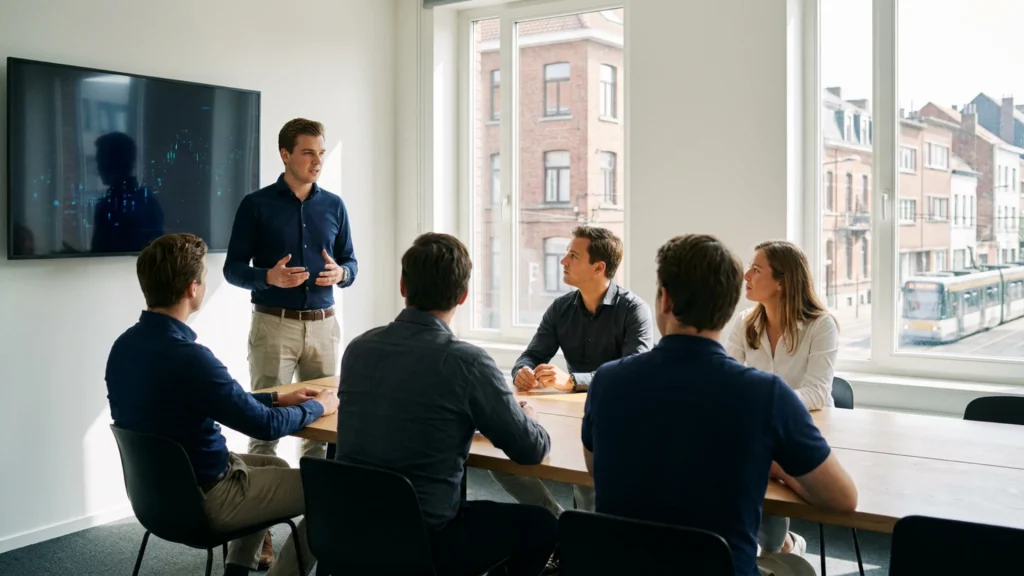 New sales manager leading a pipeline review with the sales team